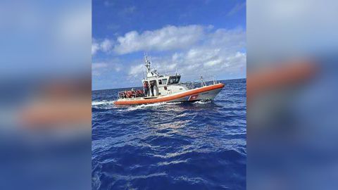 The United States Coast Guard says crews rescued 34 migrants from the water in Florida after the vessel they were in sank on Friday.